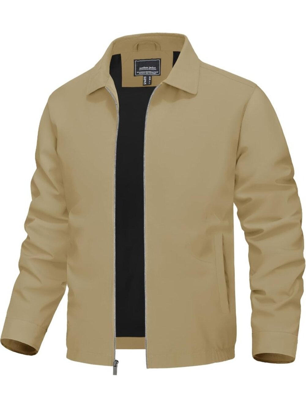🆕Men's Khaki Lightweight Jacket Fall Water Repellent Windbreaker Jackets
